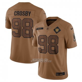 Camiseta NFL Limited Las Vegas Raiders Maxx Crosby 2023 Salute To Service Marron