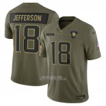 Camiseta NFL Limited Minnesota Vikings Justin Jefferson 2025 Salute To Service Verde Militar