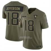 Camiseta NFL Limited Minnesota Vikings Justin Jefferson 2025 Salute To Service Verde Militar