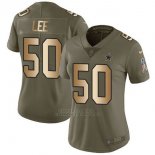 Camiseta NFL Limited Mujer Dallas Cowboys 50 Sean Lee Stitched 2017 Salute To Service