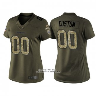 Camiseta NFL Limited Mujer Dallas Cowboys Personalizada Salute To Service Verde