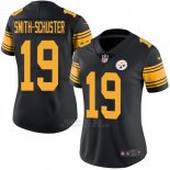 Camiseta NFL Limited Mujer Pittsburgh Steelers 19 Smith-Schuster Negro