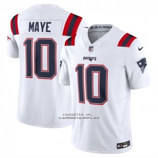 Camiseta NFL Limited New England Patriots Drake Maye Vapor F.U.S.E. Blanco