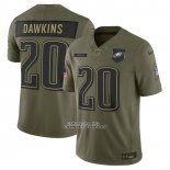 Camiseta NFL Limited Philadelphia Eagles Brian Dawkins 2025 Salute To Service Retired Verde Verde Militar