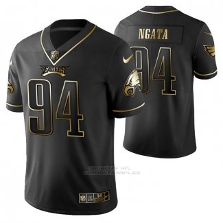 Camiseta NFL Limited Philadelphia Eagles Haloti Ngata Golden Edition Negro