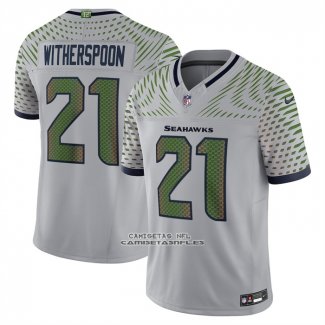 Camiseta NFL Limited Seattle Seahawks Devon Witherspoon 2025 Rivalries Collection Gris