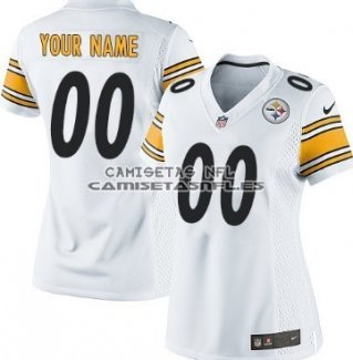 Camiseta NFL Mujer Pittsburgh Steelers Personalizada Blanco