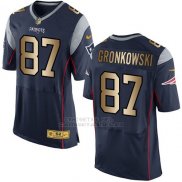 Camiseta New England Patriots Gronkowski Profundo Azul Nike Gold Elite NFL Hombre