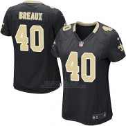 Camiseta New Orleans Saints Breaux Negro Nike Game NFL Mujer