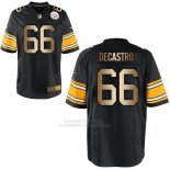 Camiseta Pittsburgh Steelers Decastro Negro Nike Gold Game NFL Hombre