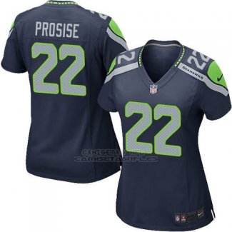 Camiseta Seattle Seahawks Prosise Azul Oscuro Nike Game NFL Mujer