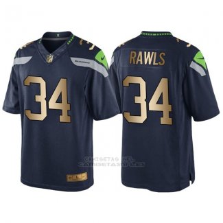 Camiseta Seattle Seahawks Rawls Profundo Azul Nike Gold Game NFL Hombre