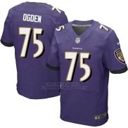 Camiseta Baltimore Ravens Ogden Violeta Nike Elite NFL Hombre
