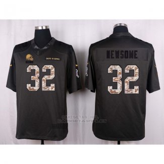 Camiseta Cleveland Browns Newsome Apagado Gris Nike Anthracite Salute To Service NFL Hombre