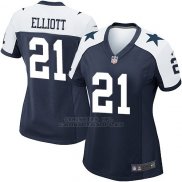 Camiseta Dallas Cowboys Elliott Negro Blanco Nike Game NFL Mujer