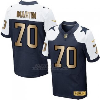 Camiseta Dallas Cowboys Martin Blanco y Profundo Azul Nike Gold Elite NFL Hombre