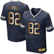 Camiseta Dallas Cowboys Witten Profundo Azul Nike Gold Elite NFL Hombre