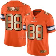 Camiseta Denver Broncos Thomas Naranja Nike Gold Legend NFL Hombre