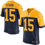 Camiseta Green Bay Packers Starr Profundo Azul y Amarillo Nike Elite NFL Hombre