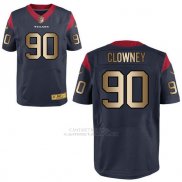 Camiseta Houston Texans Clowney Profundo Azul Nike Gold Elite NFL Hombre