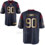 Camiseta Houston Texans Clowney Profundo Azul Nike Gold Game NFL Hombre