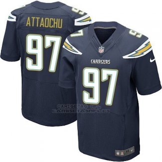 Camiseta Los Angeles Chargers Attaochu Profundo Azul Nike Elite NFL Hombre