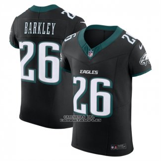 Camiseta NFL Elite Philadelphia Eagles Saquon Barkley Alterno Vapor F.U.S.E. Negro