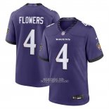 Camiseta NFL Game Baltimore Ravens Zay Flowers Jugador Violeta Camiseta NFL Game Baltimore Ravens Zay Flowers Jugador Violeta