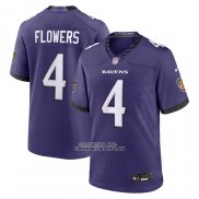 Camiseta NFL Game Baltimore Ravens Zay Flowers Jugador Violeta