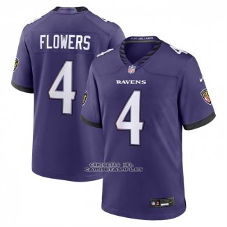 Camiseta NFL Game Baltimore Ravens Zay Flowers Jugador Violeta