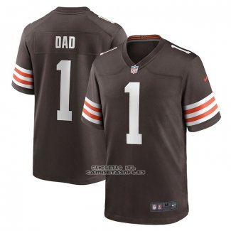 Camiseta NFL Game Cleveland Browns Number 1 Dad Marron