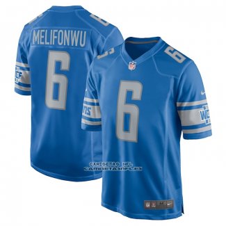 Camiseta NFL Game Detroit Lions Ifeatu Melifonwu 6 Azul