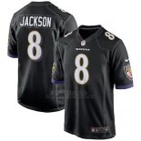 Camiseta NFL Game Hombre Baltimore Ravens 8 Lamar Jackson Negro 2018 Draft Pick