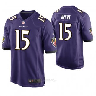 Camiseta NFL Game Hombre Baltimore Ravens Marquise Brown Violeta