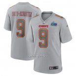Camiseta NFL Game Kansas City Chiefs JuJu Smith-Schuster Super Bowl LVII Patch Atmosphere Fashion Gris