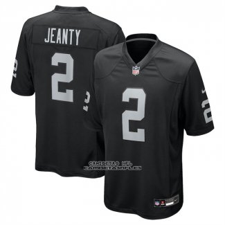 Camiseta NFL Game Las Vegas Raiders Ashton Jeanty 2025 NFL Draft Negro