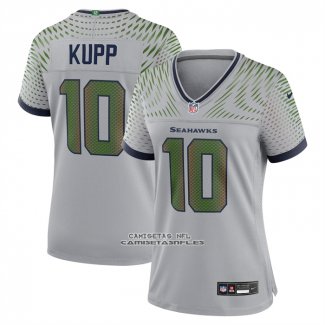 Camiseta NFL Game Mujer Seattle Seahawks Cooper Kupp 2025 Rivalries Collection Gris