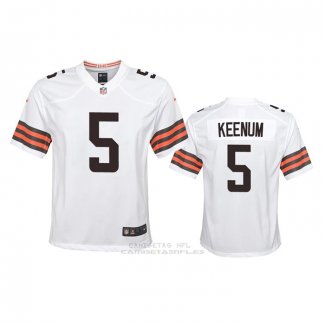 Camiseta NFL Game Nino Cleveland Browns Case Keenum 2020 Blanco