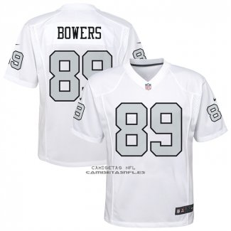 Camiseta NFL Game Nino Las Vegas Raiders Brock Bowers Alterno Blanco