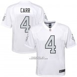 Camiseta NFL Game Nino Las Vegas Raiders Derek Carr Blanco Color Rush