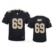 Camiseta NFL Game Nino New Orleans Saints Margus Hunt Negro
