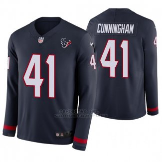 Camiseta NFL Hombre Houston Texans Zach Cunningham Azul Therma Manga Larga