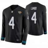 Camiseta NFL Hombre Jacksonville Jaguars Josh Lambo Negro Therma Manga Larga