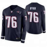 Camiseta NFL Hombre New England Patriots Isaiah Wynn Azul Therma Manga Larga