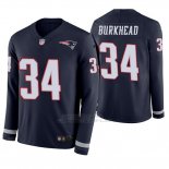 Camiseta NFL Hombre New England Patriots Rex Burkhead Azul Therma Manga Larga