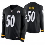 Camiseta NFL Hombre Pittsburgh Steelers Ryan Shazier Negro Therma Manga Larga