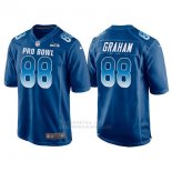 Camiseta NFL Hombre Seattle Seahawks 88 Jimmy Graham Azul NFC 2018 Pro Bowl