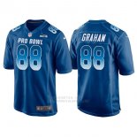Camiseta NFL Hombre Seattle Seahawks 88 Jimmy Graham Azul NFC 2018 Pro Bowl