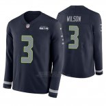 Camiseta NFL Hombre Seattle Seahawks Russell Wilson Azul Therma Manga Larga