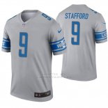 Camiseta NFL Legend Hombre Detroit Lions 9 Matthew Stafford Inverted Gris
